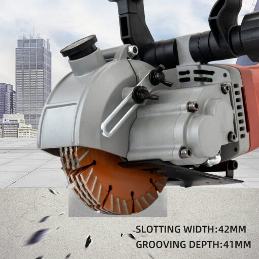 VICSEC Electric Wall Grooving Cutting Machine Chaser 110V for Slotting Brick Granite Marble Concrete Grooves With 5Pcs 5Inch 133mm Diameter Saw Blades Dustproof and Line Infrared Sighting - Image 5