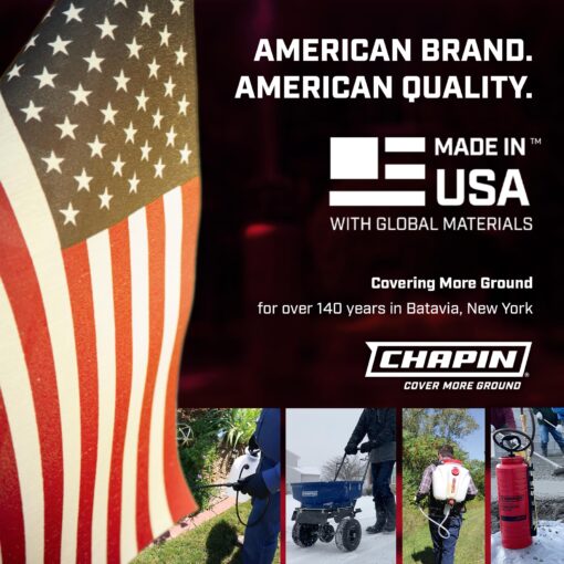Chapin 1352 Made in the USA 3 Gallon Heavy Duty Tri-Poxy Steel Industrial Metal Tank Sprayer with 18 Inch Brass Wand, 36 Inch Reinforced Hose and Brass Nozzle and Shut Off, Black - Image 4