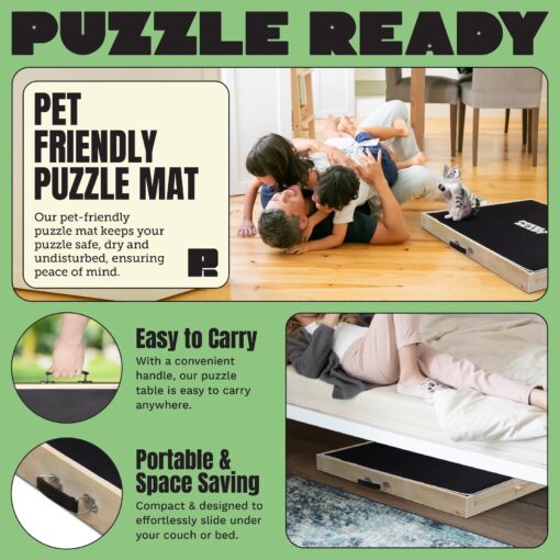 Puzzle Ready 1500-Piece Wooden Jigsaw Puzzle Table - 27" x 36" Foldable Portable Puzzle Board Design with Short Legs, 4 Colorful Drawers, 3 Adjustable Angles & Cover Mat - Image 5