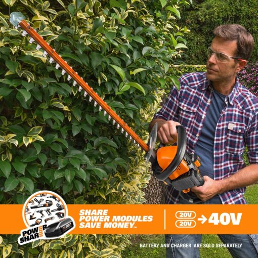 Worx WG284 40V Power Share 24" Cordless Hedge Trimmer - Image 4