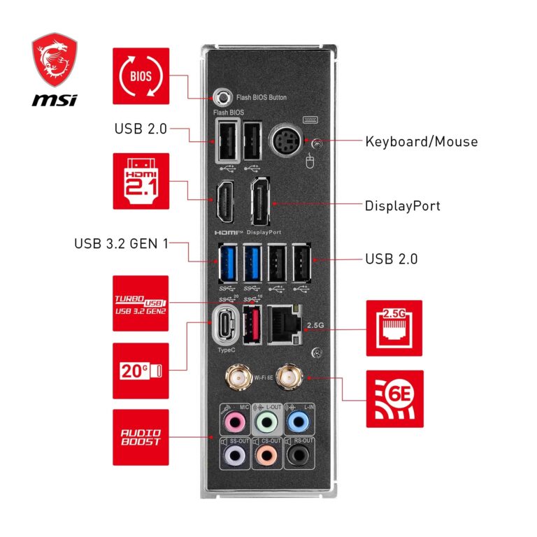 MSI Z790 GAMING PLUS WIFI Motherboard, ATX - Supports Intel 14th, 13th & 12th Gen Core Processors, LGA 1700 - DDR5 Memory Boost 7200+MHz/OC, 1 x PCIe 5.0 x16, 4 x M.2 Gen4, 2.5G LAN, Wi-Fi 6E - Image 3