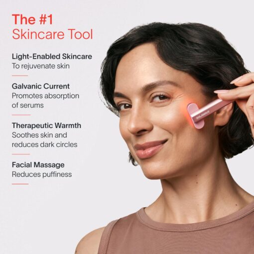 Solawave 4-in-1 Red Light Therapy Facial Wand | Anti-Aging Red Light Therapy for Face and Neck | Galvanic Microcurrent Gua Sha Facial Massager | Wrinkle Reduction | Solawave Original | Rose Gold - Image 7