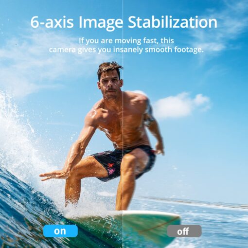 AKASO Brave 7 Action Camera 4K30FPS 20MP with 64GB U3 MicroSDXC Memory Card, Waterproof Camera with Touch Screen IPX8 33FT EIS 2.0 Zoom Support External Mic Voice Control with 2X 1350mAh Batteries - Image 8