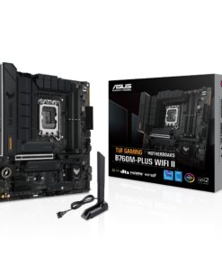 TUF Gaming B760M-PLUS WiFi II Intel B760 LGA 1700 mATX Motherboard (PCIe 5.0,4.0 M.2 Slots,DDR5,WiFi6E,Q-Antenna,2.5Gb Ethernet,DisplayPort,HDMI, SATA 6Gbps,USB 20Gbps) Support, Aura Sync