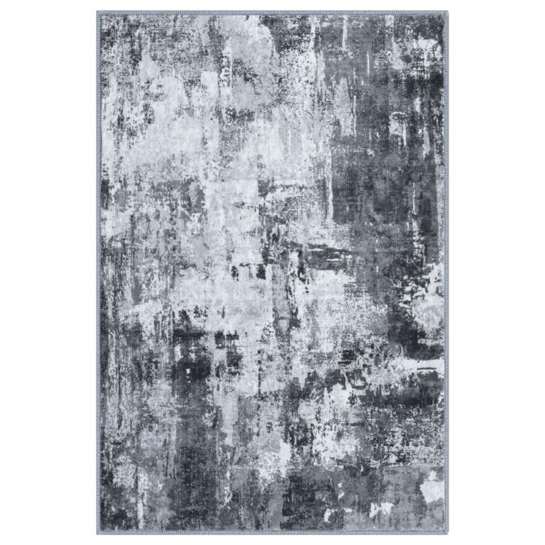 KOZYFLY Modern Abstract Area Rug 8x10 Gray Washable Large Living Room Rugs Bedroom Non Skid Carpet with Faux Wool Soft Low Pile for Dining Room Living Room Office Dorm Kitchen Table Apartment - Image 2