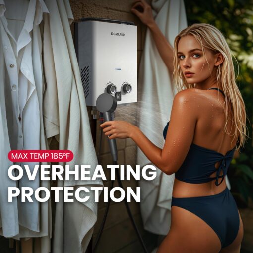GASLAND G5 PRO Portable Propane Outdoor Tankless Water Heater 1.32GPM, Outdoor Gas Water heater with Pump & Pipe Strainer for Off Grid, Ultra Slim Portable Hot Water Heater, 34,000 BTU, 5L - Image 6