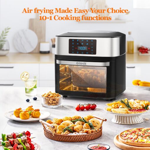 Air Fryer Oven Large 20 QT, 10-in-1 Air Fryer Toaster Combo with Window for Family, Airfryer Oven with Rotisserie Racks & Cookbook, ETL Certified - Image 3