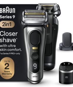 Braun Series 9 PRO+ Electric Razor for Men, 5 Pro Shaving Elements and Shave-Preparing ProComfort Head for Closeness & Skin Comfort, 6in1 SmartCare Center, Wet or Dry Use, Charging Stand, 9597cc