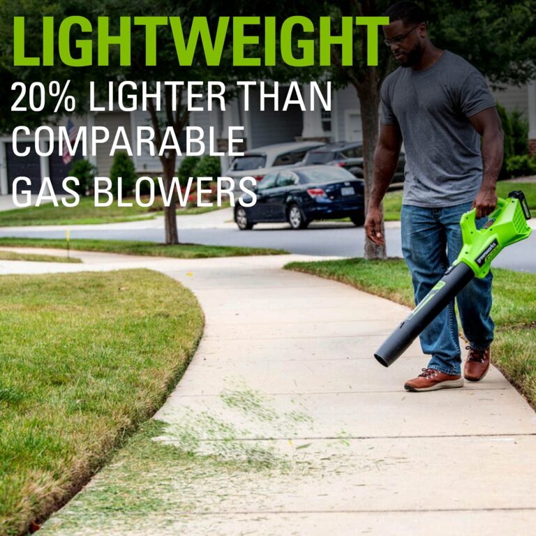 Greenworks 48V 17" Cordless Electric Lawn Mower, Leaf Blower, (2) 4.0Ah Batteries and Rapid Charger - Image 4
