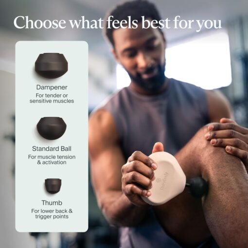 TheraGun Mini by Therabody (3rd Generation) – Ultra-Portable Massage Gun and Travel Essential for Fast, Effective Pain and Tension Relief Anywhere, Oat - Image 3