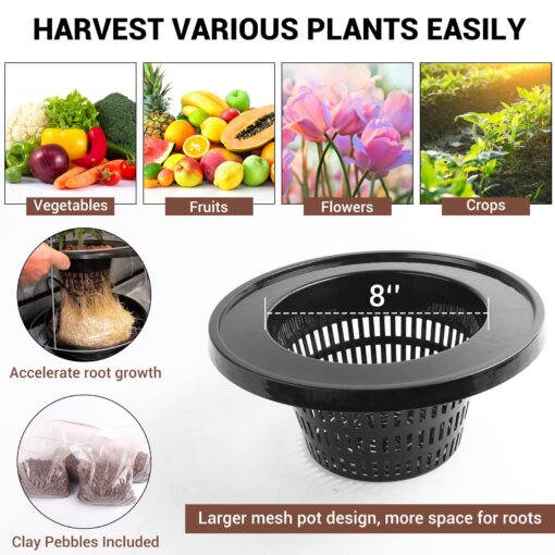RDWC Top Feed Drip Hydroponics Systems, Recirculating Deep Water Culture Hydroponic Bucket System, 5 Gallon Hydroponics Growing System Kit with Water Pump, Air Pump(4 Bucket + Reservoir + Drip Kit) - Image 3
