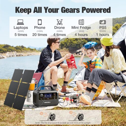 GRECELL Solar Generator with 40W Solar Panel Included,230Wh Portable Power Station 1.5hrs Fast Charging, (600W Surge) AC Outlets, LiFePO4 Battery Backup for Outdoor Camping, Trip, Power Outage - Image 8