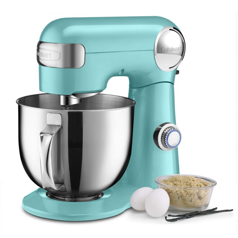 Cuisinart Stand Mixer, 12 Speed, 5.5 Quart Stainless Steel Bowl, Chef’s Whisk, Mixing Paddle, Dough Hook, Splash Guard w/ Pour Spout, Periwinkle Blue, SM-50BL - Image 6