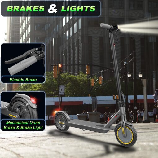 Qlaway 8.5" E Scooter for Adults Aluminum Alloy Frame 20 MPH 350W Motor 281WH Battery, Motorized Scooter Up to 20 Miles Range, Foldable Bearing 265 LBS/APP Control - Image 4
