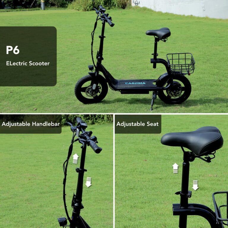 Caroma Electric Scooter with Seat, 560W/819W/1200W Peak Motor, 15/25/30 Miles Range, 20Mph Top Speed, Foldable Electric Scooter for Adults - Image 6