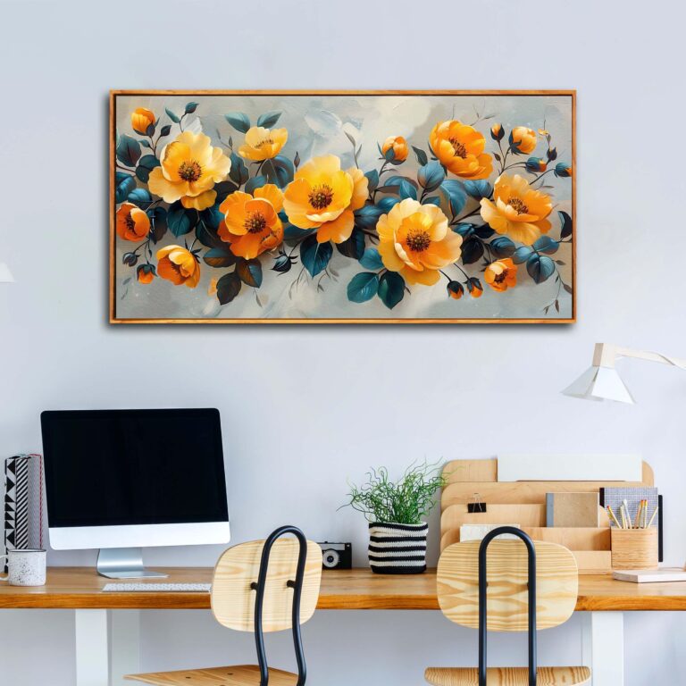 Floral Wall Art for Living Room Bedroom Blossom Wall Decor Yellow Poster Pictures Flower Market Artwork 24"x 48" - Image 6