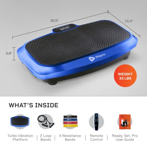 LifePro 3D Vibration Plate Exercise Machine - Dual Motor Oscillation, Pulsation 3D Motion Vibration Platform - Full Whole Body Vibration Machine for Home Fitness (Blue) - Image 5