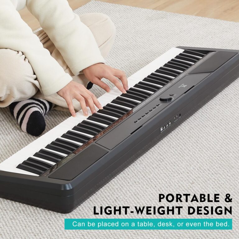 MUSTAR Digital Piano 88 Key Weighted with Stand, 88 Key Semi Weighted Keyboard Piano MEP-1100, Electric Piano Keyboard 88 Keys for Beginners, 2x25W Stereo Speakers, Case, Sustain Pedal, ABS, Black - Image 9