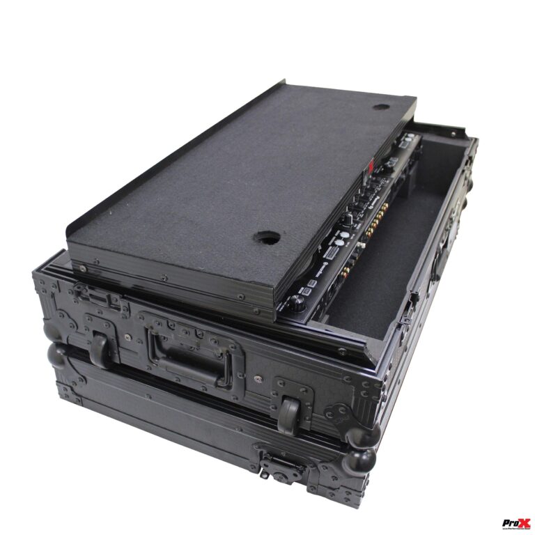 ProX Flight Case for Pioneer DDJ-1000 & DDJ-1000 SRT Digital Controller with Sliding Laptop Shelf & Wheels - Black on Black Design - XS-DDJ1000WLTBL - Image 6
