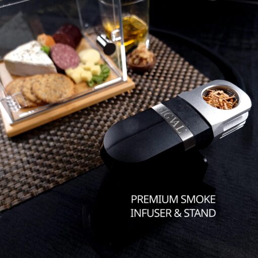 SIGVAL The Smoking Cube - Cocktail Smoker and Smoking Box Kit, Magnetically Removable Display Board, with Wood Chips - Image 3