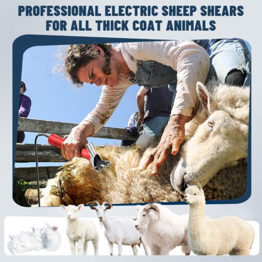 Dragro 1000W Electric Sheep Shears, Professional Sheep Clippers, Animal Grooming Clippers for Horse Alpacas Goats, Farm Livestock Shearing Machine-Grooming Kit Animal Hair Cutting - Image 2