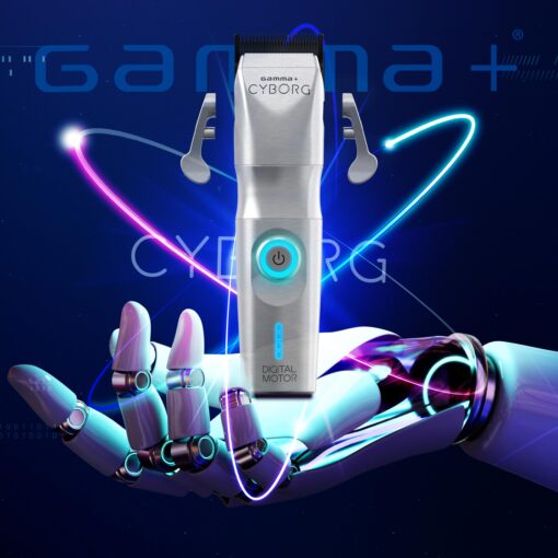 GAMMA+ Cyborg Professional Metal Cordless Ergonomic Hair Clipper with Digital Brushless Motor - Image 2