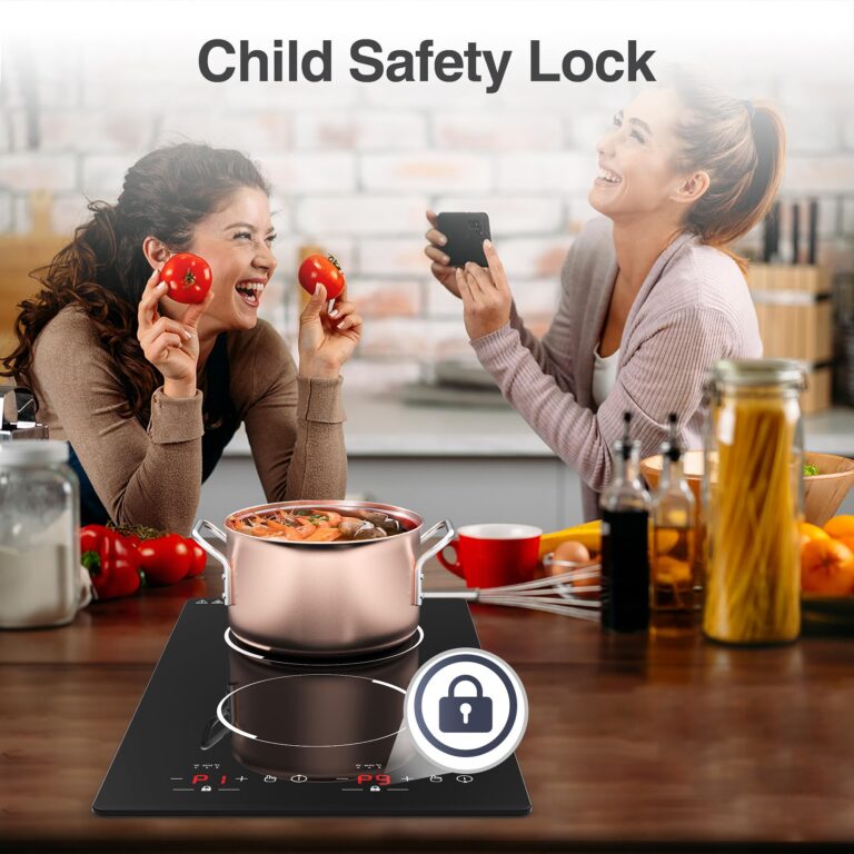 GIHETKUT Double Induction Cooktop, 110V Electric Cooktop 2300W Electric Stove Top with 2 Burner Independent Control, Ultrathin Body, 9 Temperature, Multiple Power Levels, 2 Hour Timer, Safety Lock - Image 9