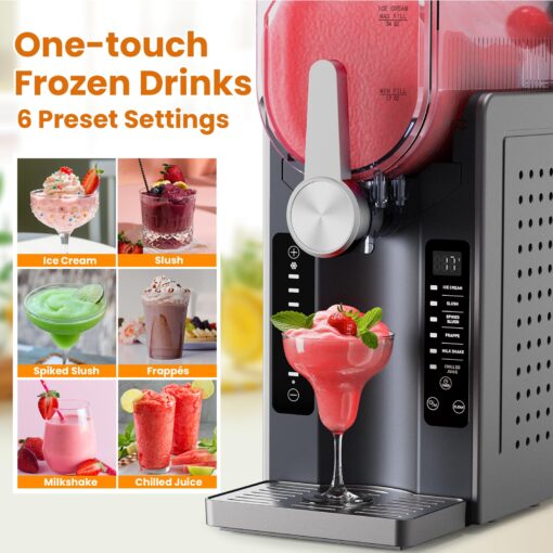Slushie Machine - Professional Frozen Drink Maker No Ice Needed- 70 oz Slushy Machine for Home with LED Display - One-Touch Reservation & 6 Pre-set Programs for Frozen Margaritas, Frappés & Ice Cream - Image 8