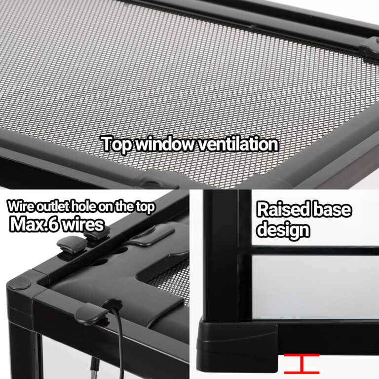 OiiBO Reptile Tank Terrarium 24" x 16" x 16", 2 in 1 Reptile Habitat Terrarium with Front Sliding Doors Screen Ventilation for Lizard Gecko Tortoise - Image 5