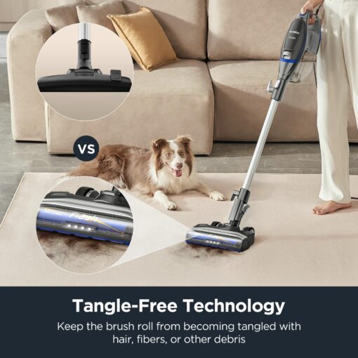 Eureka Corded Stick Vacuum Cleaner for Home Pet Hair, Lightweight Vacuum Cleaner with Powerful Suction for Carpet Tile and Hard Floor, Blue, NES520BL 2-in-1 Flash Handheld Vac - Image 7