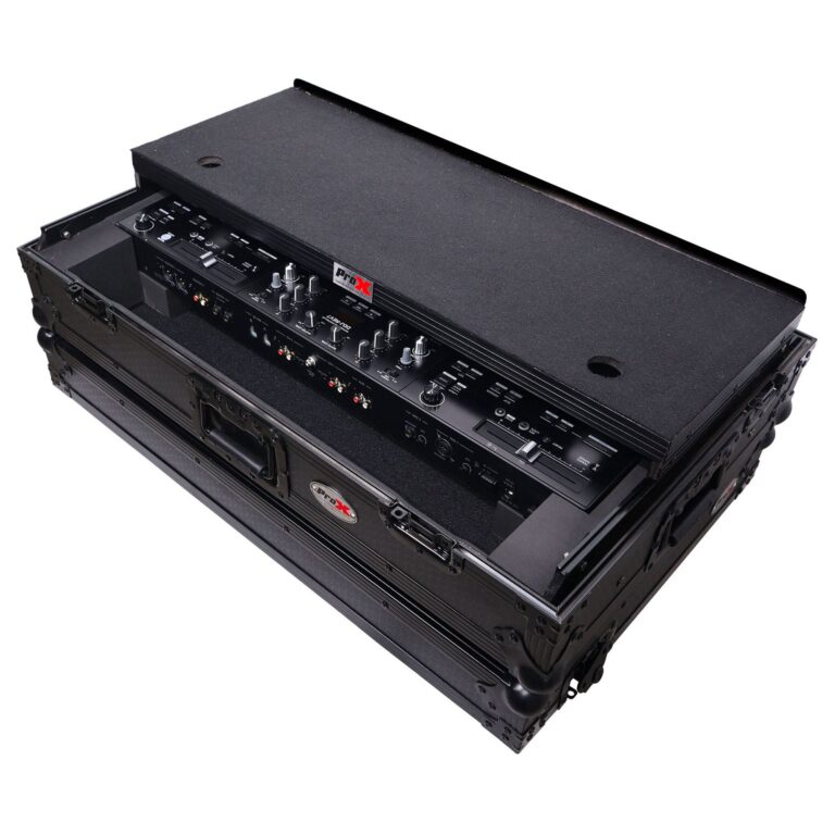 ProX Live Performance Gear ATA Style Flight Case for Pioneer DDJ-REV7 DJ Controller with Laptop Shelf Wheels and 1U Rackspace Black Finish - Image 3