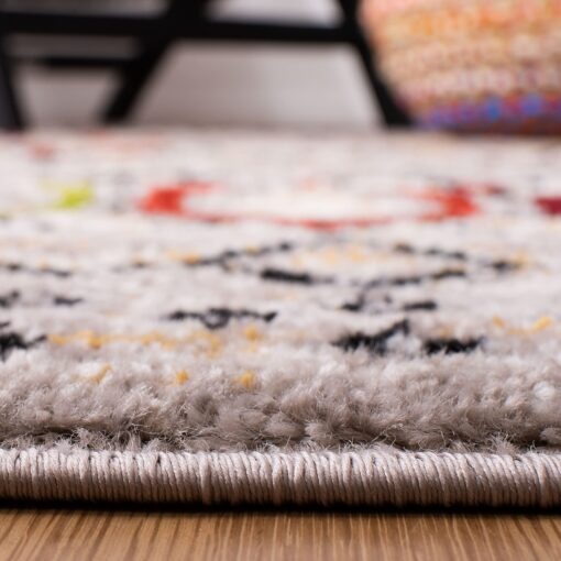 SAFAVIEH Amsterdam Collection Area Rug - 10' x 14', Light Grey & Multi, Moroccan Boho Design, Non-Shedding & Easy Care, Ideal for High Traffic Areas in Living Room, Bedroom (AMS108G) - Image 4