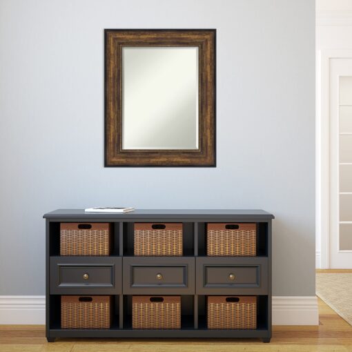 Amanti Art Bronze Bathroom Mirror for Over Sink, 32x26 Ballroom Bronze Rectangle Vanity Mirror, Medium Traditional Frame, Hangs Horizonally and Vertically, Bathroom Wall Decor, Beveled Edge - Image 3