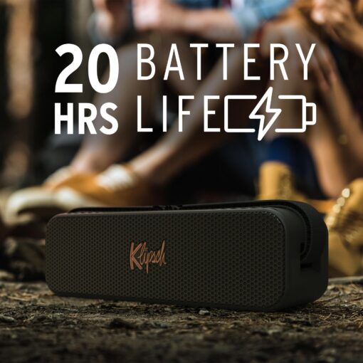 Klipsch The Detroit Portable Bluetooth Speaker with Dual 1" tweeters and 3" woofers, IP67 dust and Waterproof Rating, 20 Hours of Playtime for a Premium Live Concert Experience - Image 5