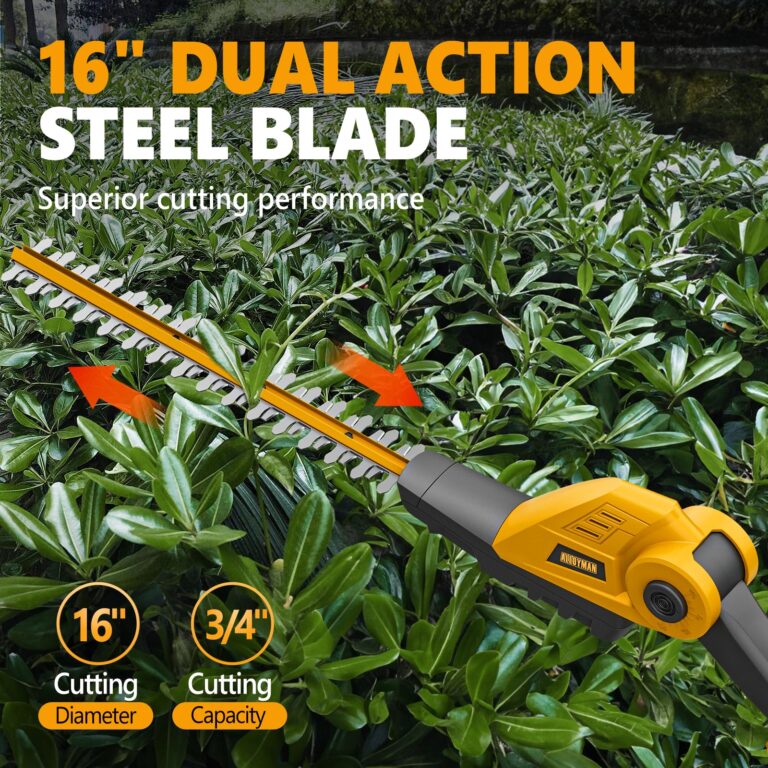 Alloyman Pole Saw 8-Inch Cordless and 16-Inch Pole Hedge Trimmer 2-in-1,with 2 Packs 4.0Ah Batteries & Charger,for Tree Trimming and Shrubs Pruning - Image 6
