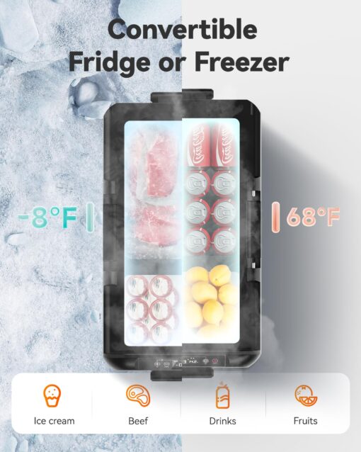 WOLFBOX 12V Portable Refrigerator, 26 Quart Car Fridge, RV Car Refrigerator with 12/24V DC 100/240V AC, Electric Cooler for Car, Camping, Travel and Home Use, APP Control - Image 6