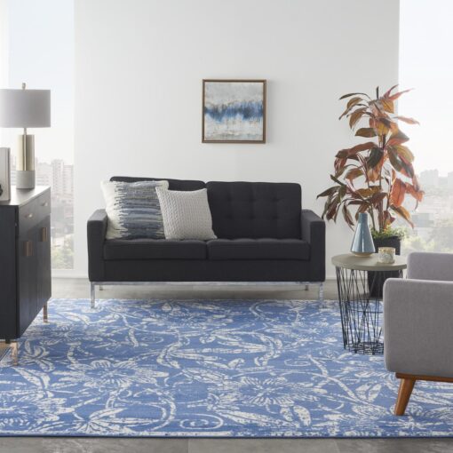 Nourison Whimsicle Floral Blue 8'4" x 11'6" Area Rug, Easy Cleaning, Non Shedding, Bed Room, Living Room, Dining Room, Kitchen (8x12) - Image 2
