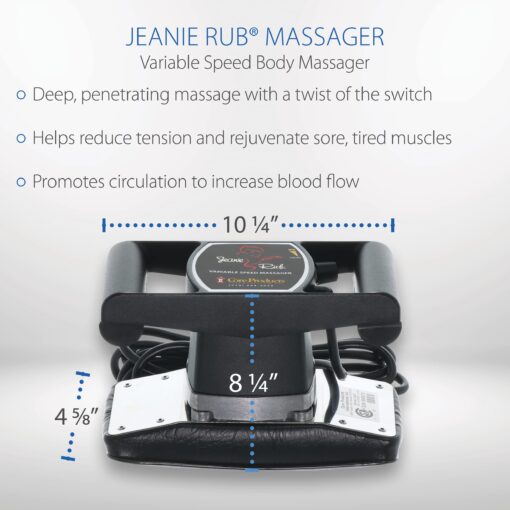 Core Products Jeanie Rub Massager Deluxe Package, Variable Speed Deep Tissue Relaxing Massage Tool with Fleece Pad Cover and Back Accessory - Image 5