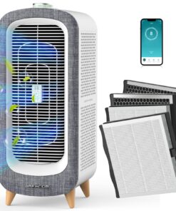 Jafända Air Purifiers for Home Large Room Up To 2105ft², 4×True HEPA 13 Activated Carbon Air Filter, Quiet Air Cleaner for Bedroom Removes 99.97% Dust Smoke Odor Pollen Pets Hair Dander Allergies