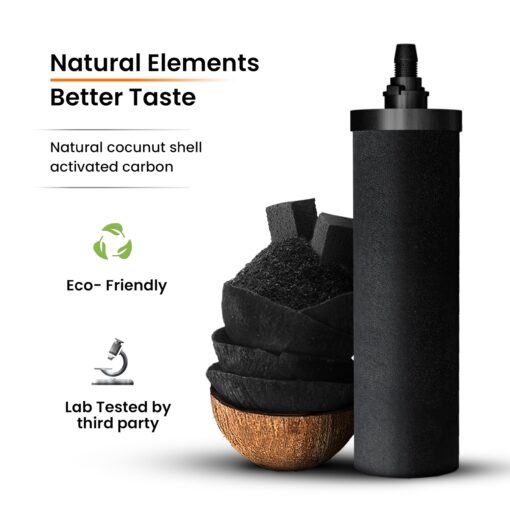 PHOENIX GRAVITY - 1.5 Gallons NSF Certified AISI 304 Stainless Steel Countertop Water Filter System with 2 Smart (Black) Carbon Filter Elements & Free Stainless Steel Water Spigot (1.5G) - Image 5