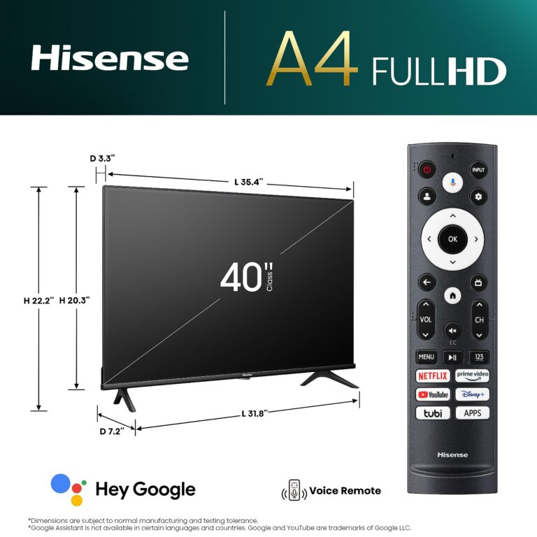 Hisense 40-Inch Class A4 Series FHD 1080p Google Smart TV (40A4K) - DTS Virtual: X, Game & Sports Modes, Chromecast Built-in, Alexa Compatibility, Black - Image 9