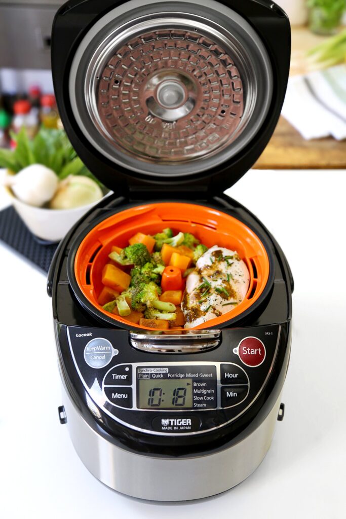 Tiger JAX-T18U-K 10-Cup (Uncooked) Micom Rice Cooker with Food Steamer & Slow Cooker, Stainless Steel Black - Image 3