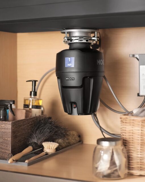Moen EX100C EX Series 1 HP Continuous Feed Garbage Disposal, Black - Image 3