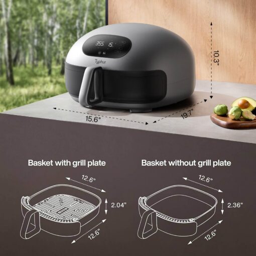 Typhur Dome 2 Air Fryer, Extra Large Airfryer with Superior Airflow, Self-cleaning Smart Digital Fryer with PFAS free Basket for Quick Easy Meals, Up to 32 Chicken Wings Capacity [New Version] - Image 2