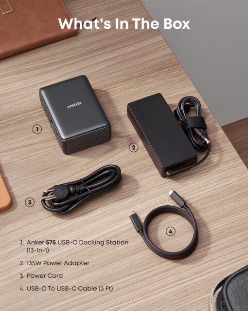 Anker Laptop Docking Station, 13-in-1 USB-C Docking Station, Triple Display with 2 x 4K HDMI and 1 x DP, 85W Charging for Laptop, 10 Gbps USB-C and 5 Gbps USB-A Data, Ethernet, Audio, SD - Image 2