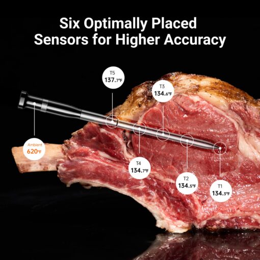 ThermoMaven Smart Bluetooth Wireless Meat Thermometer – 4-Probe, WiFi Unlimited Range, 6 Sensors with NIST Certified Accuracy, Ideal for BBQ, Grill, Kitchen, Oven, Smoker & Rotisserie - Image 5