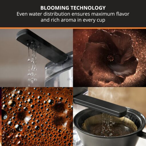 KRUPS Essential Brewer 8 Cup Drip Coffee Maker Machine SCA-Certified, Blooming Technology, Barista-Quality Precise Brewing, Stainless Steel Design and Aroma Tube, Easy to Clean Dishwasher Safe, Silver - Image 6