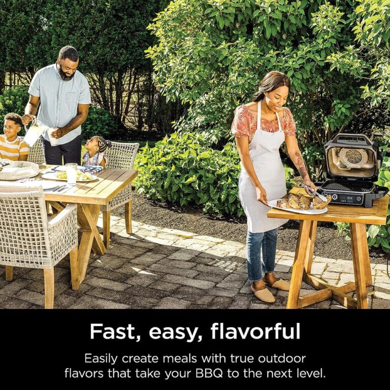 Ninja OG701 Woodfire Outdoor Grill & Smoker 7-in-1 Air Fryer Bake Roast Broil uses Woodfire Pellets(1 Pack Included) Portable, Electric, Grey(Renewed) - Image 8