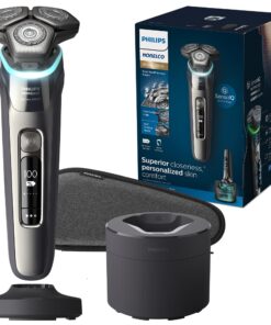 Philips Norelco Shaver Series 9000, Wet and Dry Electric Shaver, with Lift & Cut Shaving System and SenseIQ Technology, Pop-up Trimmer, Cleaning Pod, Charging Stand and Travel Case, Model S9987/85