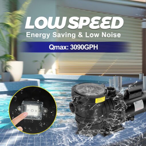 2.0 HP In/Above Ground Dual Speed Pool Pump, 220V 6810/3090 GPH, Powerful Self Priming Swimming Pool Pump lnground Above Ground with Filter Basket - Image 5